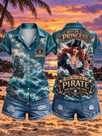 Women's "WHY BE A PRINCESS · WHEN YOU CAN BE A PIRATE · AND RULE THE SEAS" Pirate Short-Sleeved Shirt