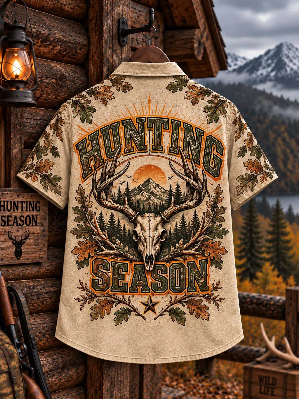 Hunting Season Deer Skull & Antler Men's Shirt