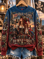 Women's Old Salt Pirate Queen Art Print Casual Sweatshirt