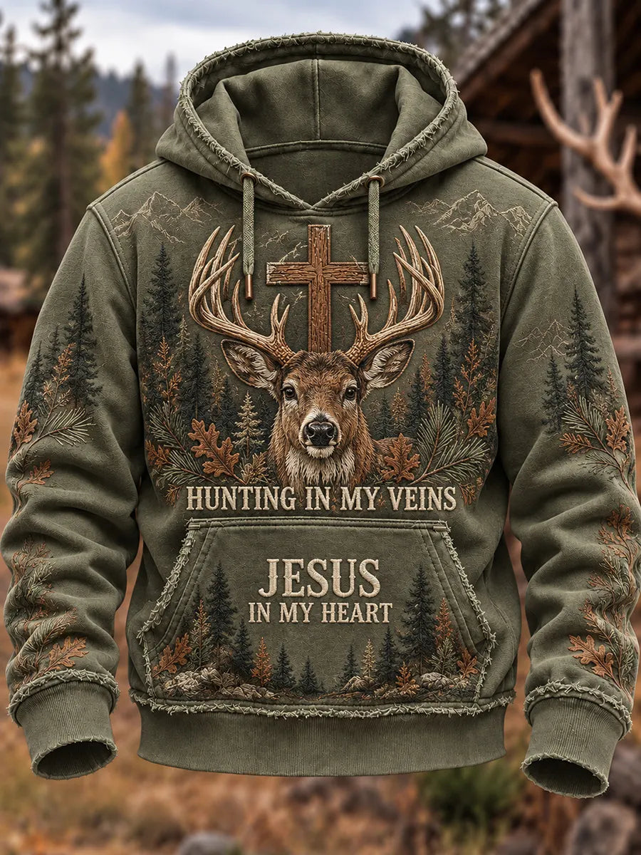 ✝️ Hunting In My Veins Jesus In My Heart Hoodie