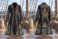 Men's Vintage Pirate Skull Art Print Coat