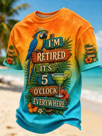 Men's I'm Retired It's 5 O'clock Everywhere Parrot Short Sleeve T-shirt