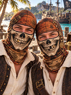 Pirate Skull Mask with Exposed Eyes – Vintage Treasure Map Balaklava Hat Style