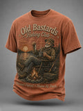 Men's Funny Old Bastards Fishing Club Lifetime Member Print Casual Tee