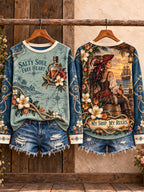 Pirate Woman Rum Island Nautical Long Sleeve Top