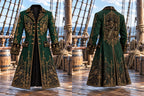🏴‍☠️ Men's Pirate Captain & Rum Bottle Trench Coat