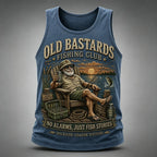 Men's Funny Old Bastards Fishing Club Lifetime Member Print Casual Tank Top