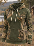 Women's Retro Hunting Culture Art Print Hoodie