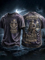 Men’s Vintage Old Pirate Legend Nautical Humor Graphic T-Shirt