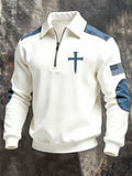 Men'S Faith Cross Printed Casual Hoodie