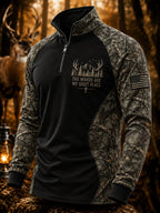 Men's Retro Hunting and Faith Casual Zipper Sweatshirt