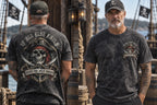 Jolly Roger Vintage Pirate Print Short Sleeve T-shirt