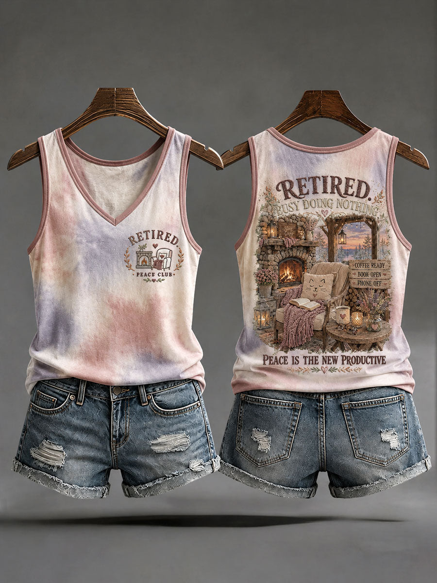 Women's "Retired. Busy Doing Nothing. Peace Is The New Productive" Vests