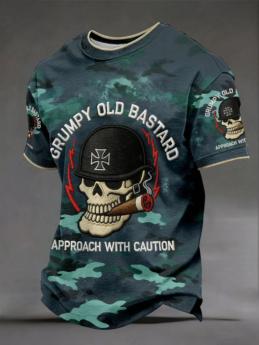 Men's 'grumpy old bastard approach with caution' T-shirts