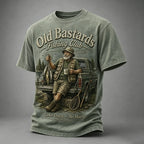 Men's Funny Old Bastards Fishing Club Lifetime Member Print Casual Tee