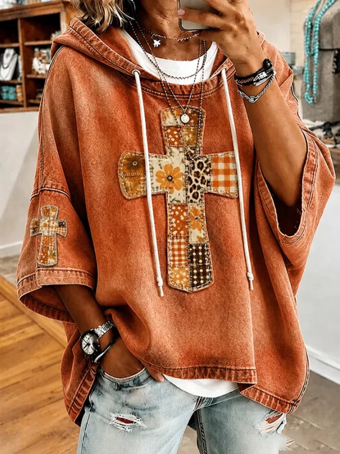 Women's Fall Faith Striped Pattern Hoodie