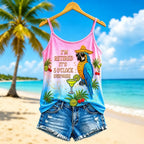 Women's I'm Retired It's 5 O'clock Everywhere Parrot Casual Vest