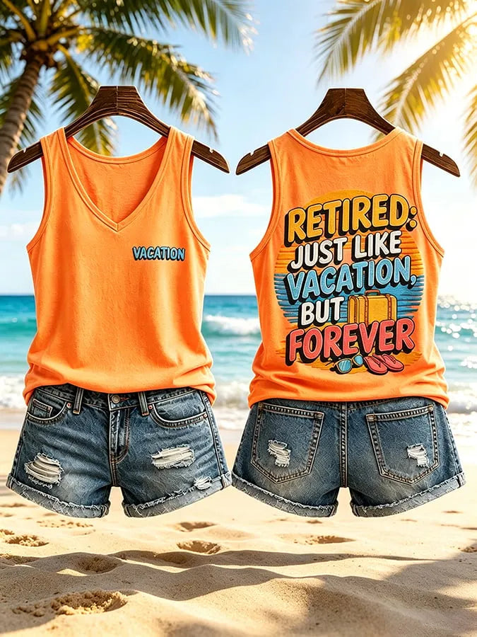 Women's I'm Retired Not My Problem Anymore Printed Tank Top