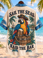 Sail the Seas, Raid the Bar Pirate Parrot Tropical Shirt