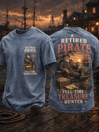 Men’s Retired Pirate Vintage Washed Crew Neck T-Shirt