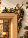Rustic Deer Wooden Door Corner Decoration