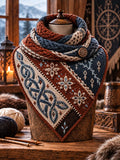 Nordic Floral & Knotwork Triangle Scarf