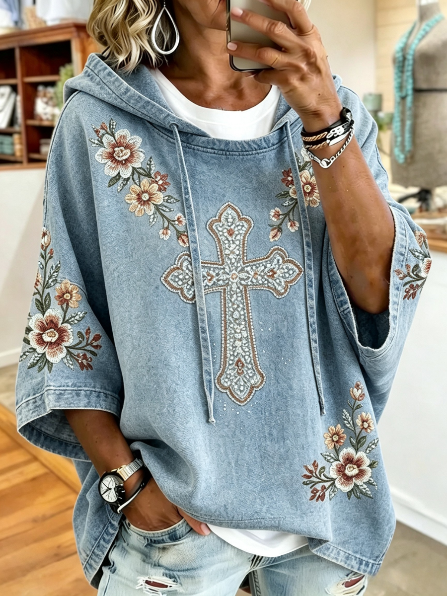 Women's Vintage Faith Print Hoodie