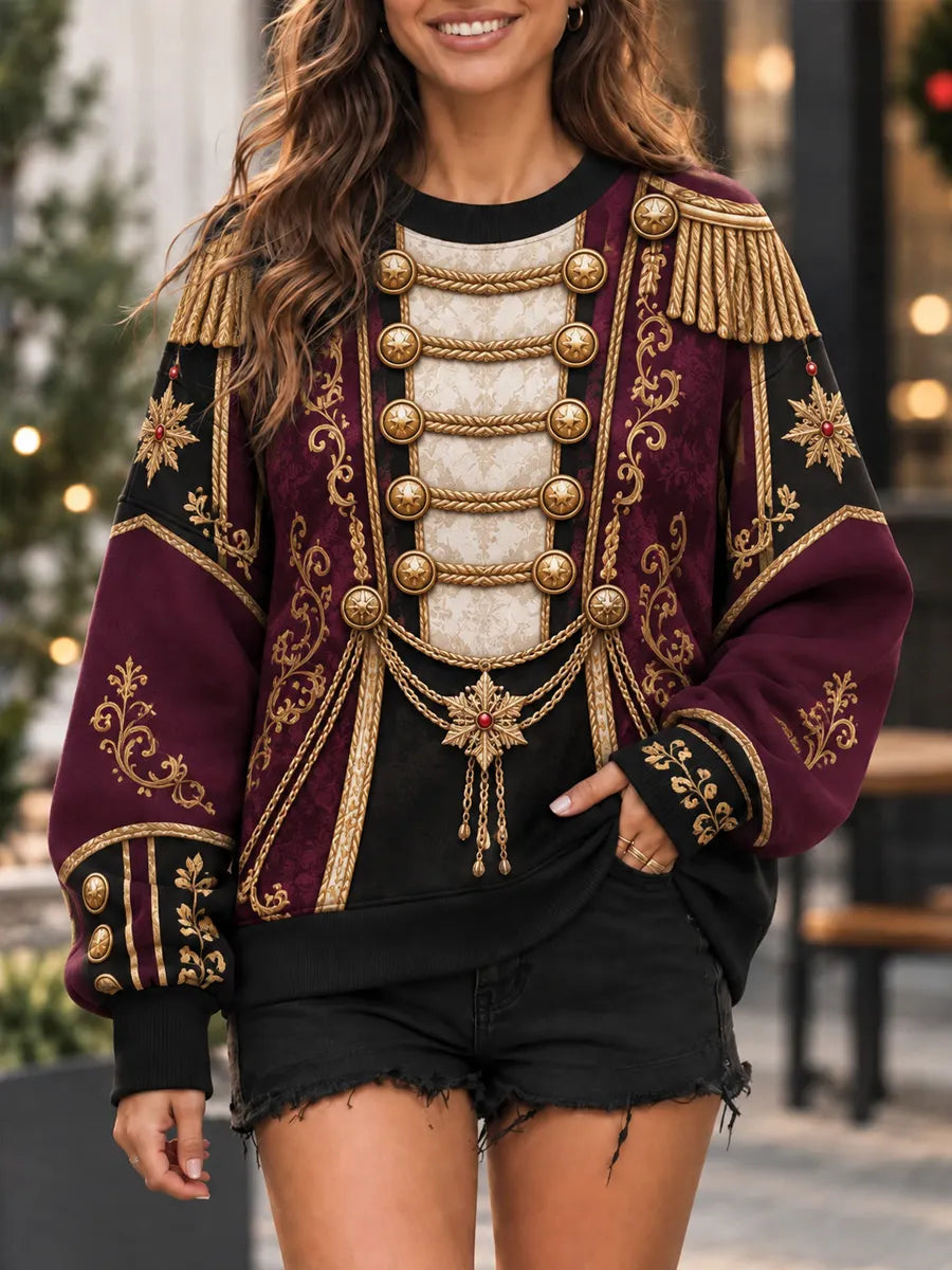Women's Christmas Soldier Theme Art Print Sweatshirt
