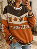 🍁 'Tis The Season Autumn & Football Colorblock Sweatshirt