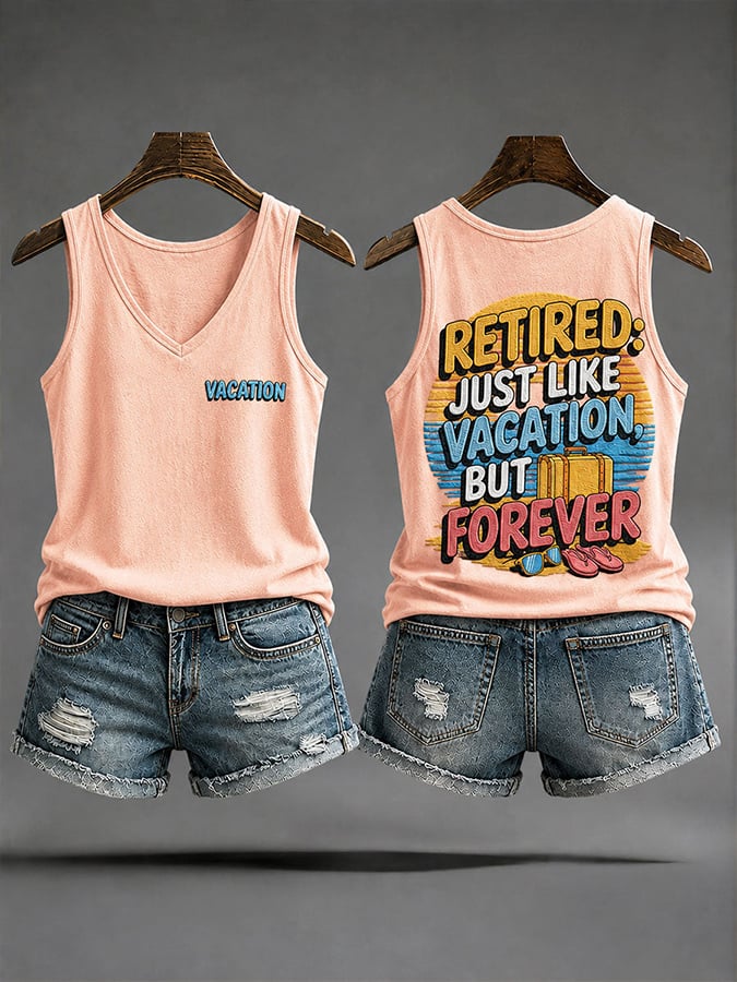 Women's I'm Retired Not My Problem Anymore Printed Tank Top