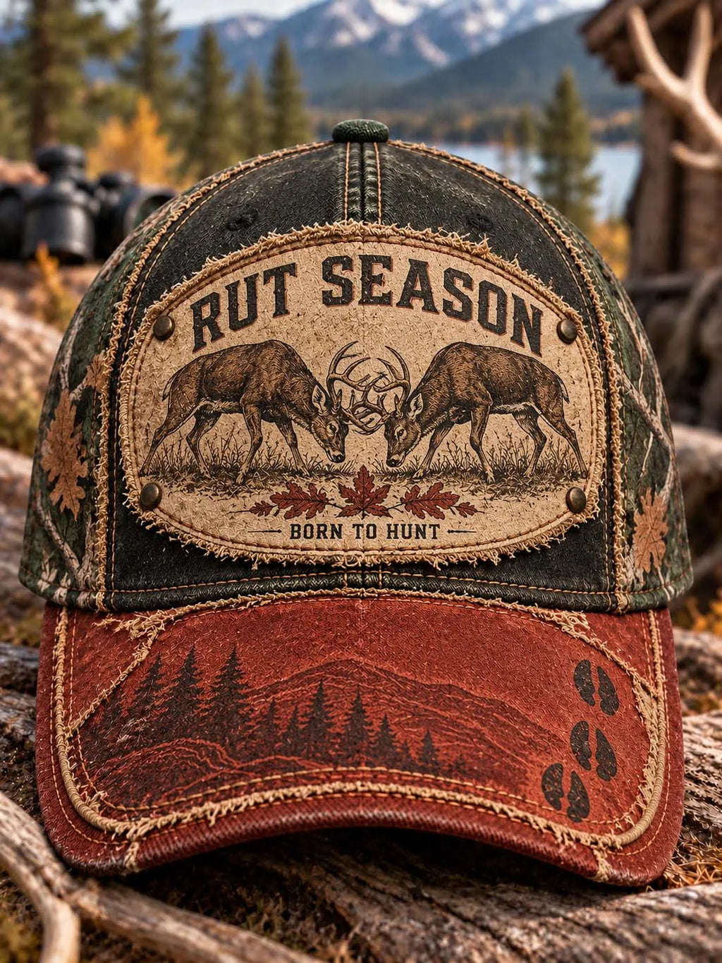 🌲 Rut Season Born To Hunt Stag Clash Baseball Cap