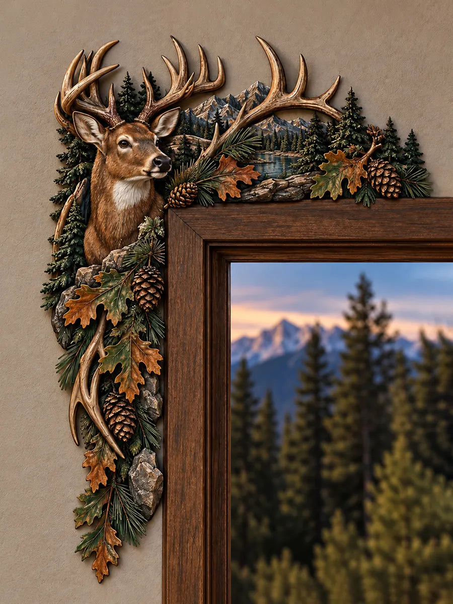 🦌 Majestic Buck Mountain Door Frame Topper