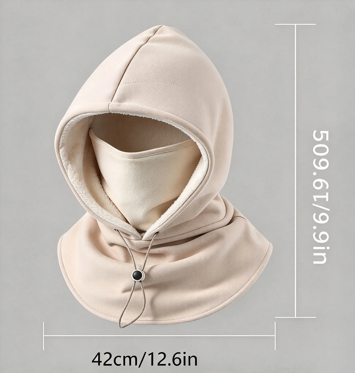 Men’s Santa Beard Fleece-Lined Hooded Neck Warmer Balaclava
