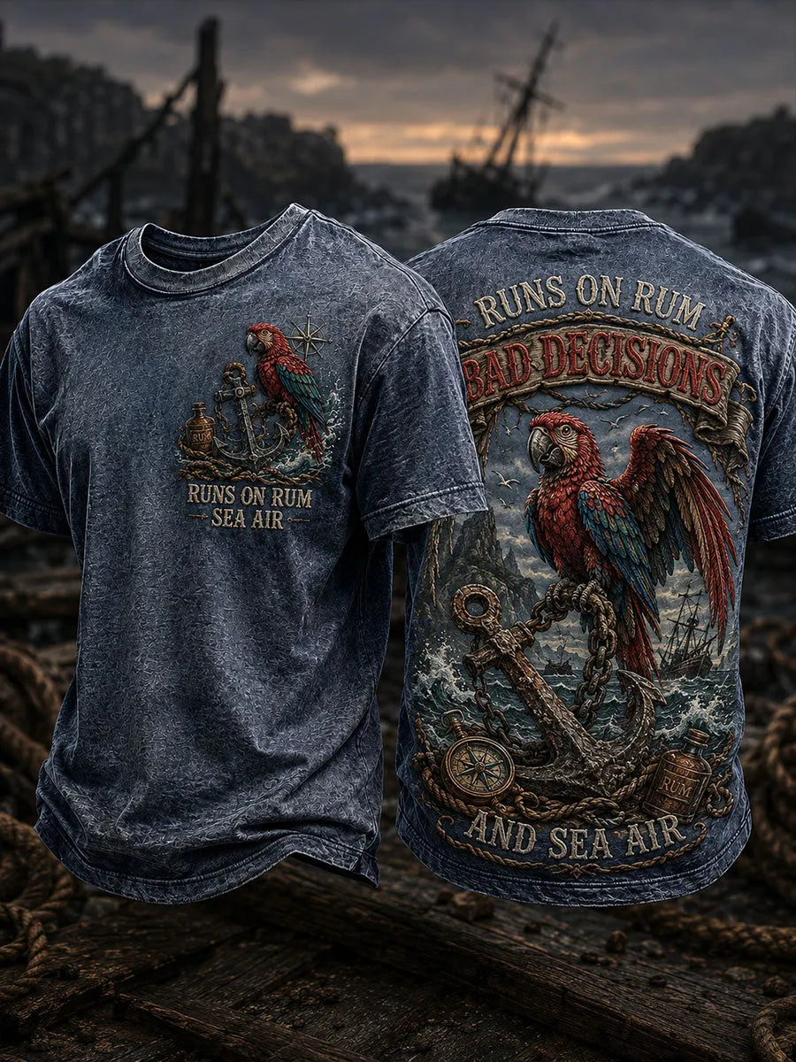 Men's "Runs On Rum Bad Decisions And Sea Air" T-shirts
