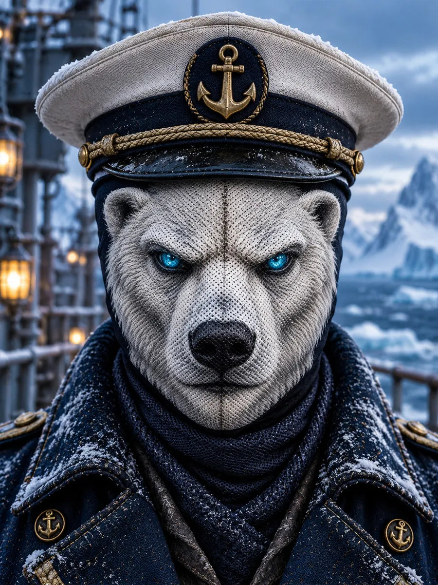 🐻‍❄️ Arctic Captain Polar Bear Face Mask