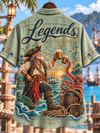 Legendary Pirate Sailing Graphic Short Sleeve Shirt