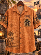 Men's "Retired Pirate - Full-Time Treasure Hunter" Print Shirt