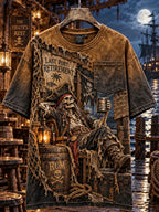 Men’s Pirate Retire Rum Nautical Graphic Pocket T-Shirt