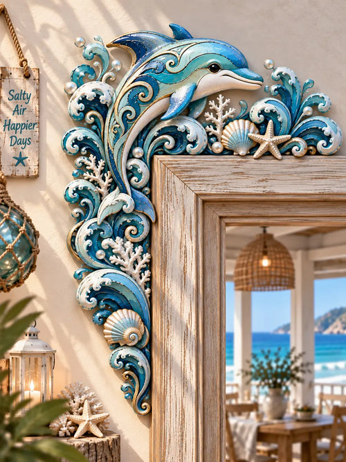 Coastal Dolphin Wooden Door Corner Decor