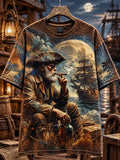 Men’s Retro Pirate Nautical Graphic T-Shirt