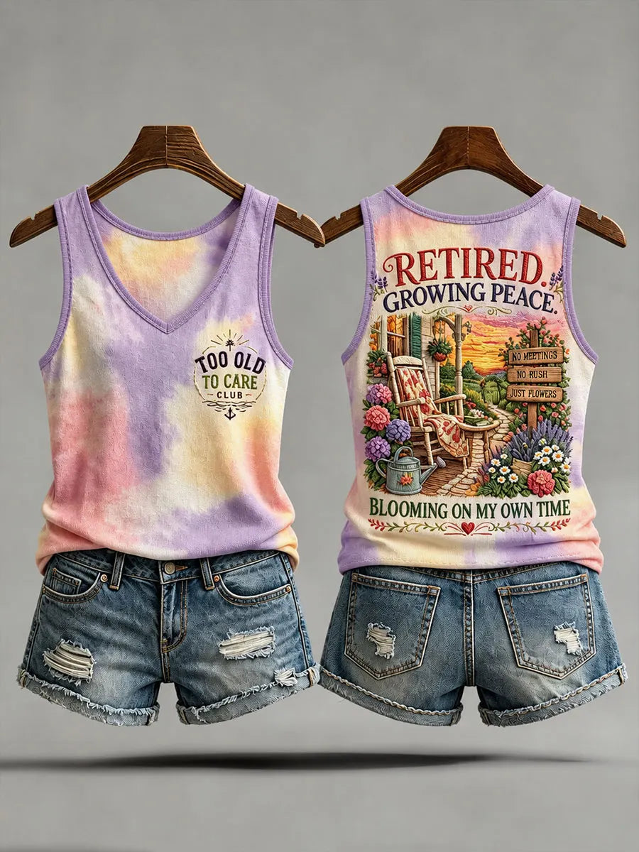 Women's "Retired. Growing Peace. Blooming On My Own Time" Vests