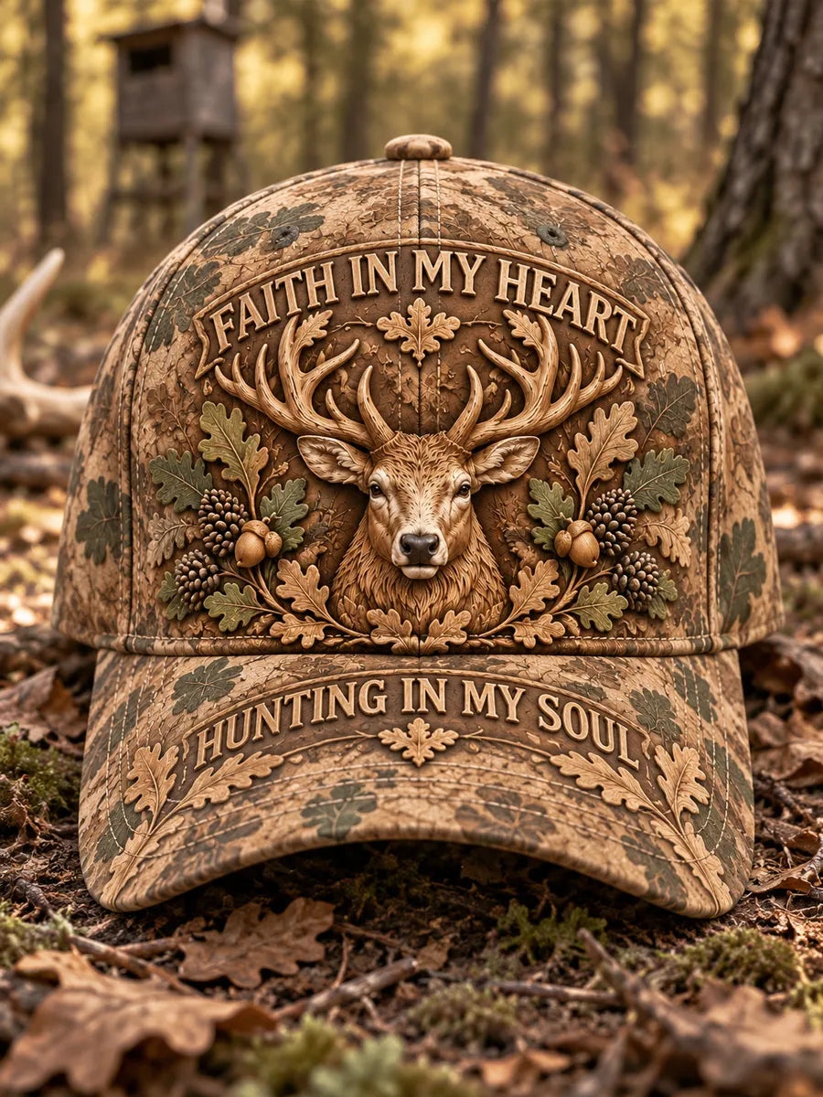 Retro Hunting Season Art Printed Baseball Cap