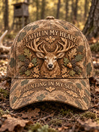 Retro Hunting Season Art Printed Baseball Cap