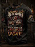 Men's "grumpy old electrician" T-shirts