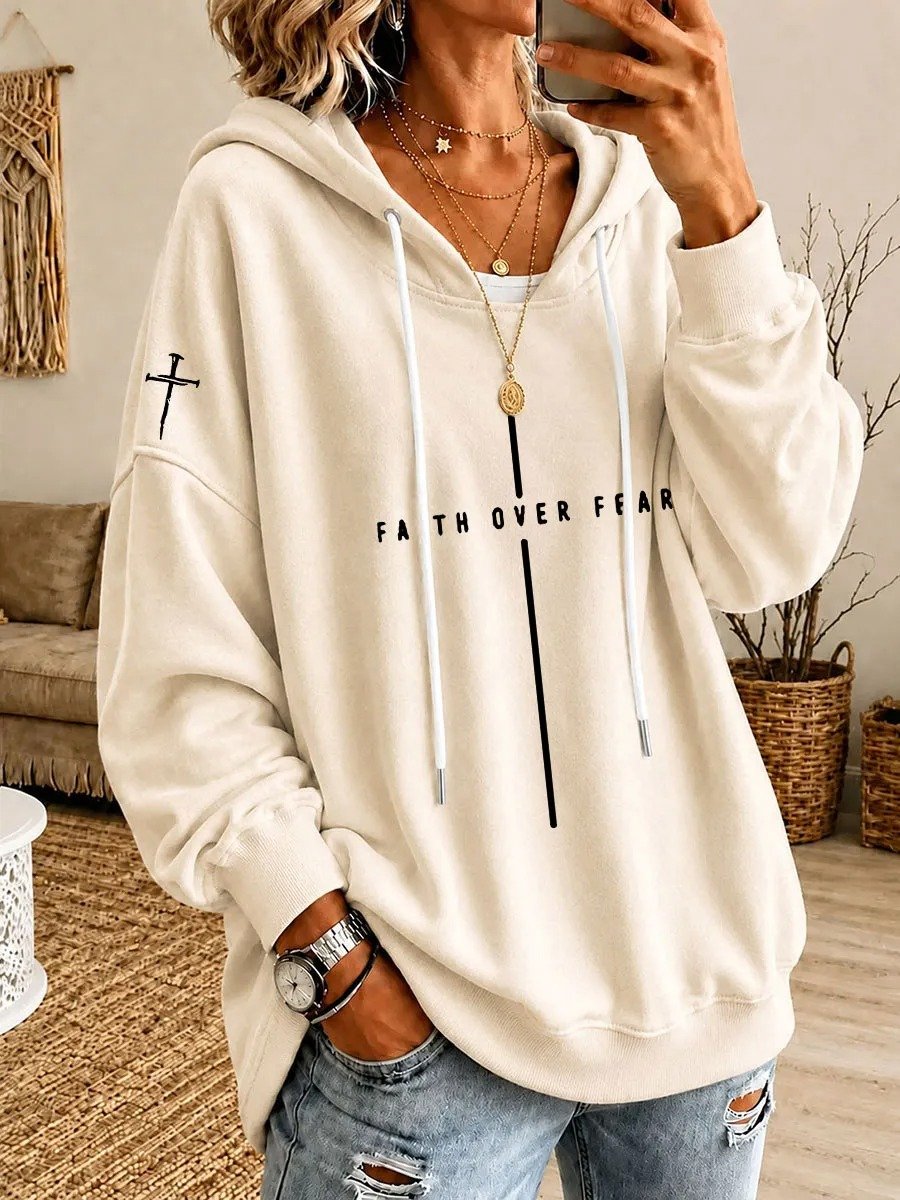 Women'S Faith-Print Hoodie