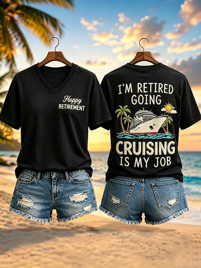 Women's Vacation Retirement Print  T-Shirt