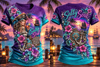 Tropical Floral Pirate Woman Graphic T-Shirt