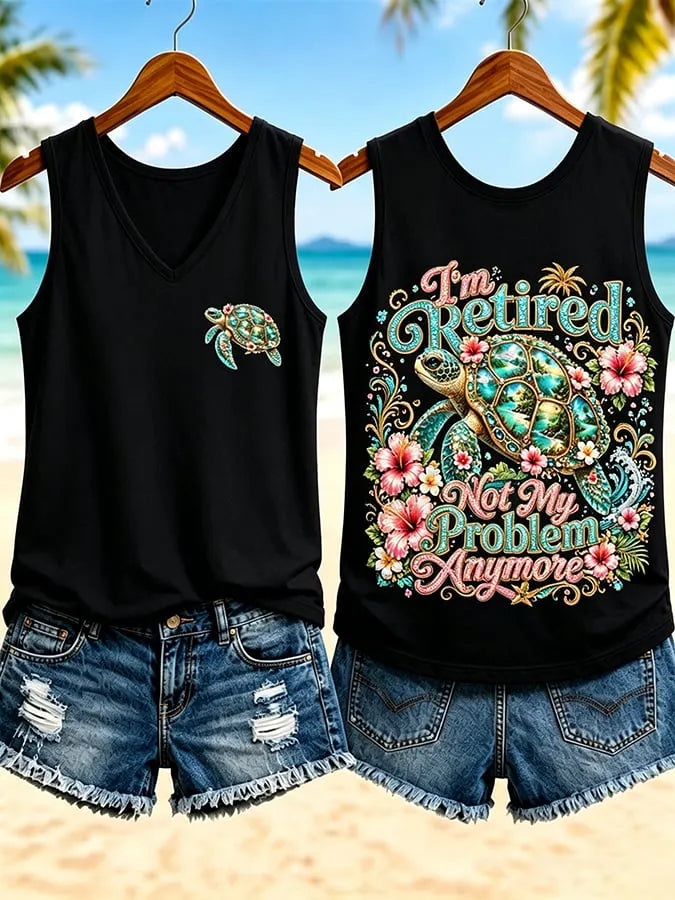 Women's  I'm Retired Not My Problem Anymore  Vacation-Style Casual Vests