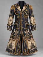 Men’s Fun Pirate-Themed Art Graphic Coat
