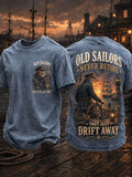 Men’s Old Sailors Vintage Washed Crew Neck T-Shirt
